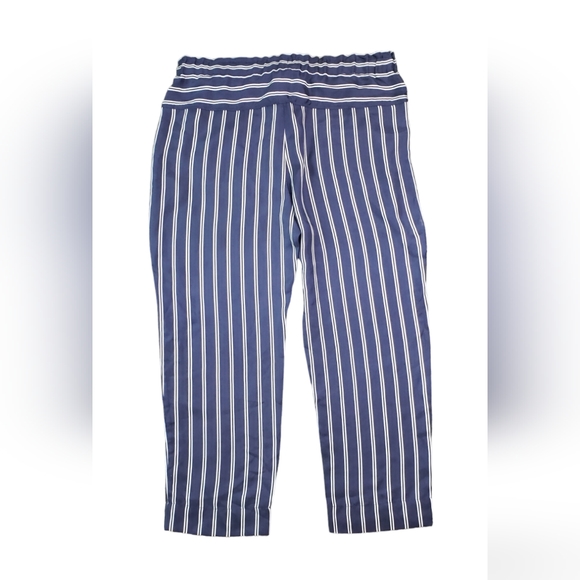 COPY - NWT Joie Addiena Silk Stripe Cropped Pants in Dark Navy Coastal Nautical - Picture 9 of 15